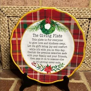 Festive Plaid Giving Plate Christmas